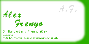 alex frenyo business card